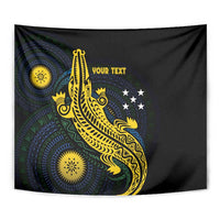 Personalized Solomon Islands Independence Anniversary Tapestry Crocodile Mix Tapa