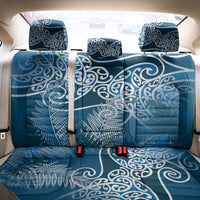 Aotearoa Maori Koru Curves Back Car Seat Cover Silver Ferns - Navy Blue LT7 - Polynesian Pride