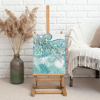 Aotearoa Maori Koru Curves Canvas Wall Art Mossy Paua Shell LT7 - Polynesian Pride