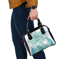 Aotearoa Maori Koru Curves Shoulder Handbag Mossy Paua Shell LT7 - Polynesian Pride