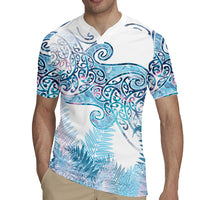 Aotearoa Maori Koru Curves Rugby Jersey Aqua Paua Shell LT7 - Polynesian Pride