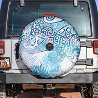 Aotearoa Maori Koru Curves Spare Tire Cover Aqua Paua Shell LT7 Blue - Polynesian Pride