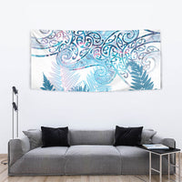 Aotearoa Maori Koru Curves Tapestry Aqua Paua Shell