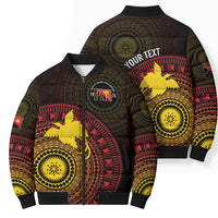 Papua New Guinea Independence Personalized Bomber Puffer Jacket Tapa Circle