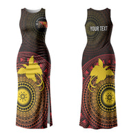 Papua New Guinea Independence Personalized Couples Matching Tank Maxi Dress and Hawaiian Shirt Tapa Circle LT7 - Polynesian Pride
