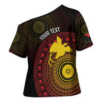 Papua New Guinea Independence Personalized Cross Shoulder Shirt Tapa Circle