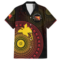 Papua New Guinea Independence Personalized Family Matching Short Sleeve Bodycon Dress and Hawaiian Shirt Tapa Circle LT7 Dad's Shirt - Short Sleeve Black - Polynesian Pride