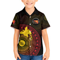 Papua New Guinea Independence Personalized Kid Hawaiian Shirt Tapa Circle LT7 Kid Black - Polynesian Pride