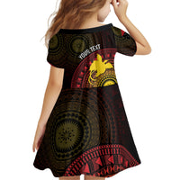 Papua New Guinea Independence Personalized Kid Short Sleeve Dress Tapa Circle LT7 - Polynesian Pride