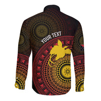 Papua New Guinea Independence Personalized Long Sleeve Button Shirt Tapa Circle LT7 - Polynesian Pride