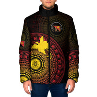 Papua New Guinea Independence Personalized Padded Jacket Tapa Circle
