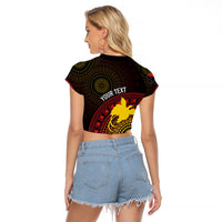 Papua New Guinea Independence Personalized Raglan Cropped T Shirt Tapa Circle