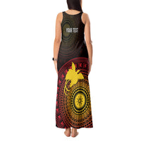 Papua New Guinea Independence Personalized Tank Maxi Dress Tapa Circle LT7 - Polynesian Pride