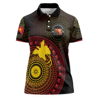 Papua New Guinea Independence Personalized Women Polo Shirt Tapa Circle