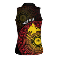 Papua New Guinea Independence Personalized Women Sleeveless Polo Shirt Tapa Circle