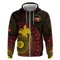 Papua New Guinea Independence Personalized Zip Hoodie Tapa Circle LT7 Zip Hoodie Black - Polynesian Pride
