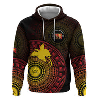 Papua New Guinea Independence Personalized Zip Hoodie Tapa Circle LT7 Pullover Hoodie Black - Polynesian Pride