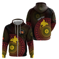 Papua New Guinea Independence Personalized Zip Hoodie Tapa Circle LT7 - Polynesian Pride