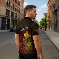 Papua New Guinea Independence Personalized Zipper Polo Shirt Tapa Circle LT7 - Polynesian Pride