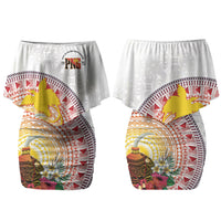 Hapi De Bilong Indipendens Papua New Guinea Couples Matching Off Shoulder Short Dress and Long Sleeve Button Shirt PNG Lime Pot LT7 - Polynesian Pride