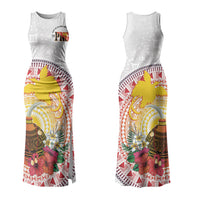 Hapi De Bilong Indipendens Papua New Guinea Couples Matching Tank Maxi Dress and Long Sleeve Button Shirt PNG Lime Pot LT7 - Polynesian Pride