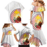 Hapi De Bilong Indipendens Papua New Guinea Family Matching Mermaid Dress and Hawaiian Shirt PNG Lime Pot
