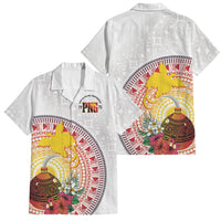 Hapi De Bilong Indipendens Papua New Guinea Family Matching Mermaid Dress and Hawaiian Shirt PNG Lime Pot LT7 Dad's Shirt - Short Sleeve White - Polynesian Pride