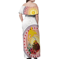 Hapi De Bilong Indipendens Papua New Guinea Family Matching Off Shoulder Maxi Dress and Hawaiian Shirt PNG Lime Pot