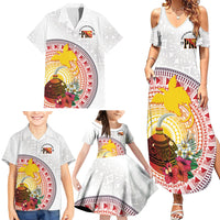 Hapi De Bilong Indipendens Papua New Guinea Family Matching Summer Maxi Dress and Hawaiian Shirt PNG Lime Pot LT7 - Polynesian Pride