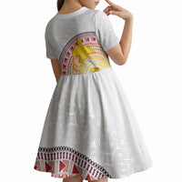 Hapi De Bilong Indipendens Papua New Guinea Kid Short Sleeve Dress PNG Lime Pot LT7 - Polynesian Pride