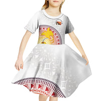 Hapi De Bilong Indipendens Papua New Guinea Kid Short Sleeve Dress PNG Lime Pot LT7 - Polynesian Pride