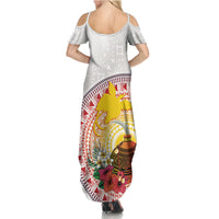 Hapi De Bilong Indipendens Papua New Guinea Summer Maxi Dress PNG Lime Pot LT7 - Polynesian Pride