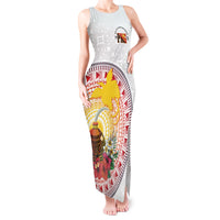 Hapi De Bilong Indipendens Papua New Guinea Tank Maxi Dress PNG Lime Pot LT7 Women White - Polynesian Pride