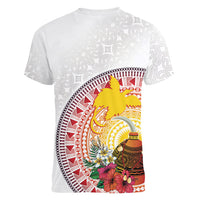 Hapi De Bilong Indipendens Papua New Guinea Women V-Neck T-Shirt PNG Lime Pot