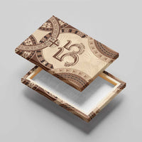 Bula Fiji Day 55th Anniversary Masi Tapa Canvas Wall Art Emerald Jubilee - Beige - Polynesian Pride