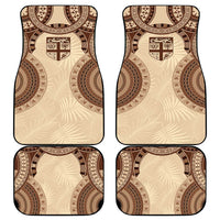 Bula Fiji Day 55th Anniversary Masi Tapa Car Mats Emerald Jubilee - Beige - Polynesian Pride