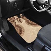 Bula Fiji Day 55th Anniversary Masi Tapa Car Mats Emerald Jubilee - Beige - Polynesian Pride