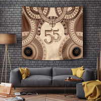 Bula Fiji Day 55th Anniversary Masi Tapa Tapestry Emerald Jubilee - Beige LT7 Beige - Polynesian Pride