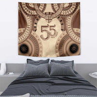 Bula Fiji Day 55th Anniversary Masi Tapa Tapestry Emerald Jubilee - Beige LT7 - Polynesian Pride