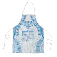 Bula Fiji Day 55th Anniversary Masi Tapa Apron Emerald Jubilee - Turquoise - Polynesian Pride