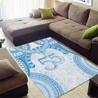 Bula Fiji Day 55th Anniversary Masi Tapa Area Rug Emerald Jubilee - Turquoise - Polynesian Pride