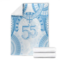Bula Fiji Day 55th Anniversary Masi Tapa Blanket Emerald Jubilee - Turquoise - Polynesian Pride