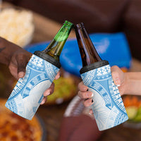 Bula Fiji Day 55th Anniversary Masi Tapa 4 in 1 Can Cooler Tumbler Emerald Jubilee - Turquoise - Polynesian Pride