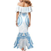 Bula Fiji Day 55th Anniversary Masi Tapa Family Matching Mermaid Dress and Hawaiian Shirt Emerald Jubilee - Turquoise - Polynesian Pride