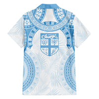 Bula Fiji Day 55th Anniversary Masi Tapa Family Matching Summer Maxi Dress and Hawaiian Shirt Emerald Jubilee - Turquoise - Polynesian Pride