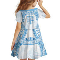 Bula Fiji Day 55th Anniversary Masi Tapa Family Matching Tank Maxi Dress and Hawaiian Shirt Emerald Jubilee - Turquoise - Polynesian Pride