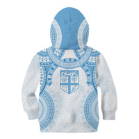 Bula Fiji Day 55th Anniversary Masi Tapa Kid Hoodie Emerald Jubilee - Turquoise - Polynesian Pride