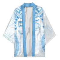 Bula Fiji Day 55th Anniversary Masi Tapa Kimono Emerald Jubilee - Turquoise LT7 Unisex Turquoise - Polynesian Pride