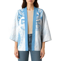 Bula Fiji Day 55th Anniversary Masi Tapa Kimono Emerald Jubilee - Turquoise LT7 - Polynesian Pride