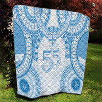 Bula Fiji Day 55th Anniversary Masi Tapa Quilt Emerald Jubilee - Turquoise - Polynesian Pride